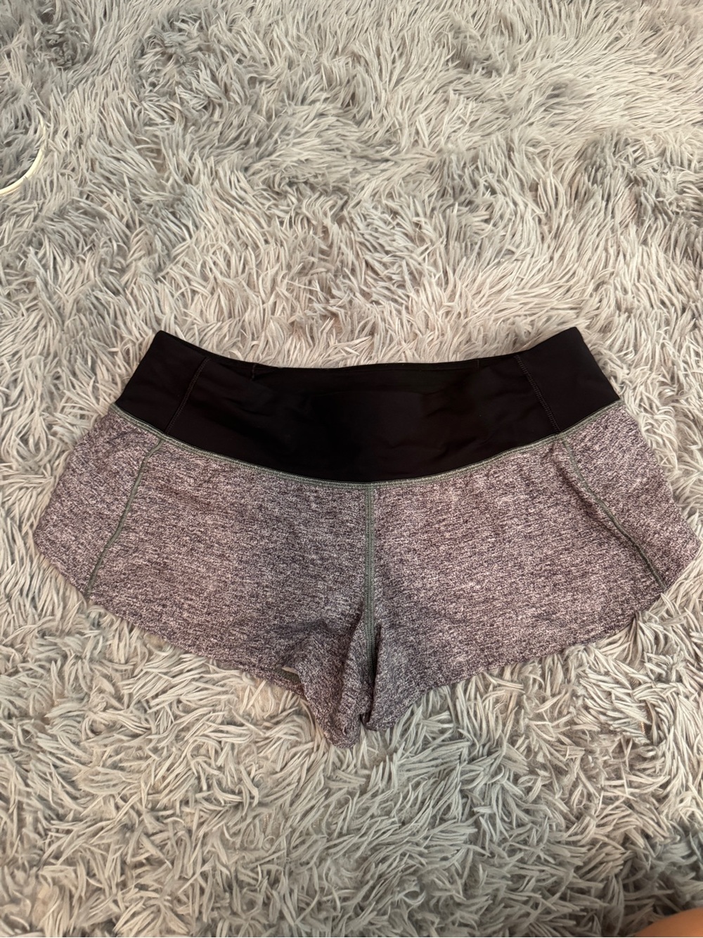 lululemon athletica Heather Gray Shorts with Black Waistband